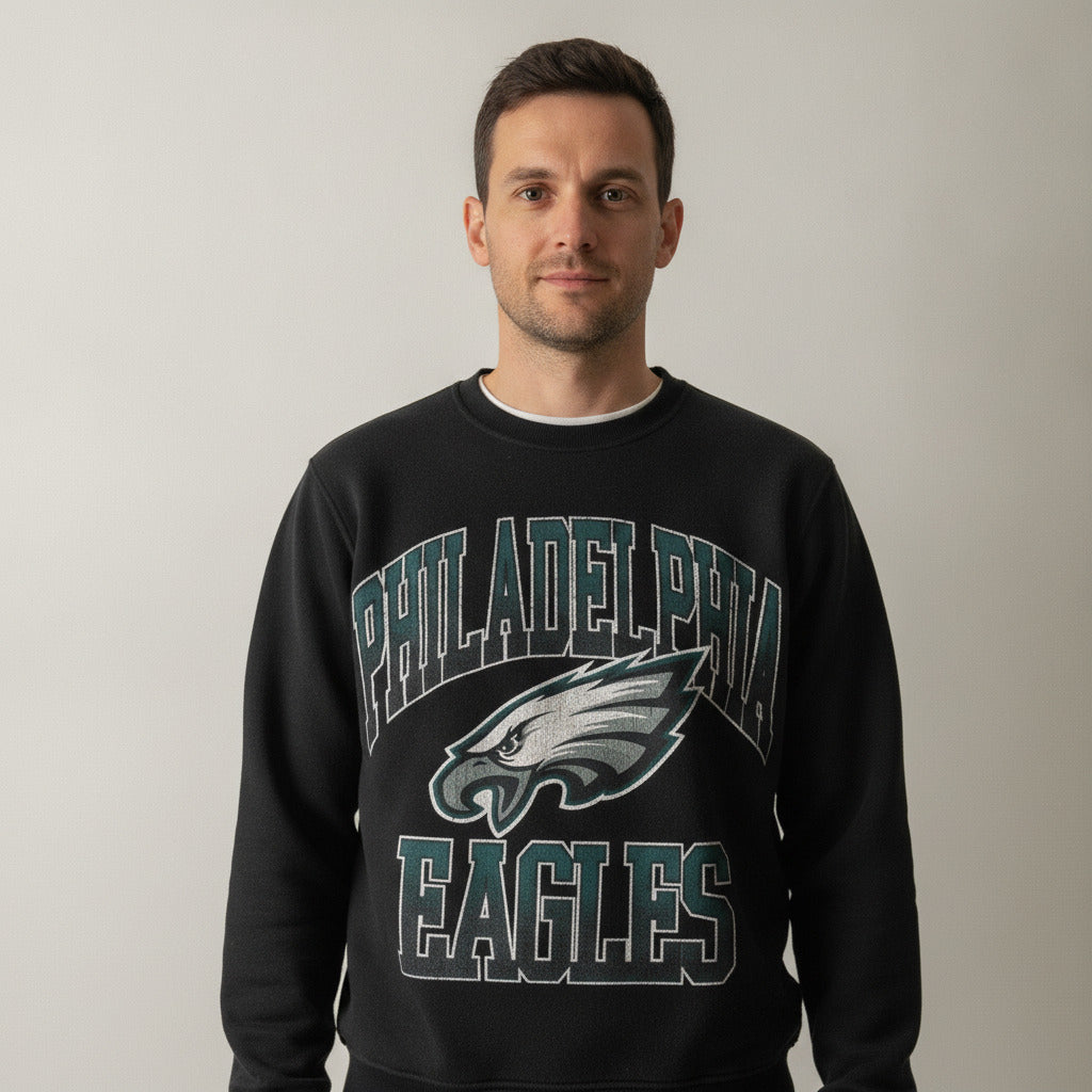 NFL Philadelphia Eagles NFL Pullover Crewneck Sweatshirt Black Size Small Y2K