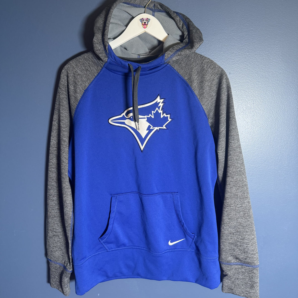 Nike Therma-Fit Toronto Blue Jays MLB Pullover Hoodie Blue Gray Sz L Mock Neck
