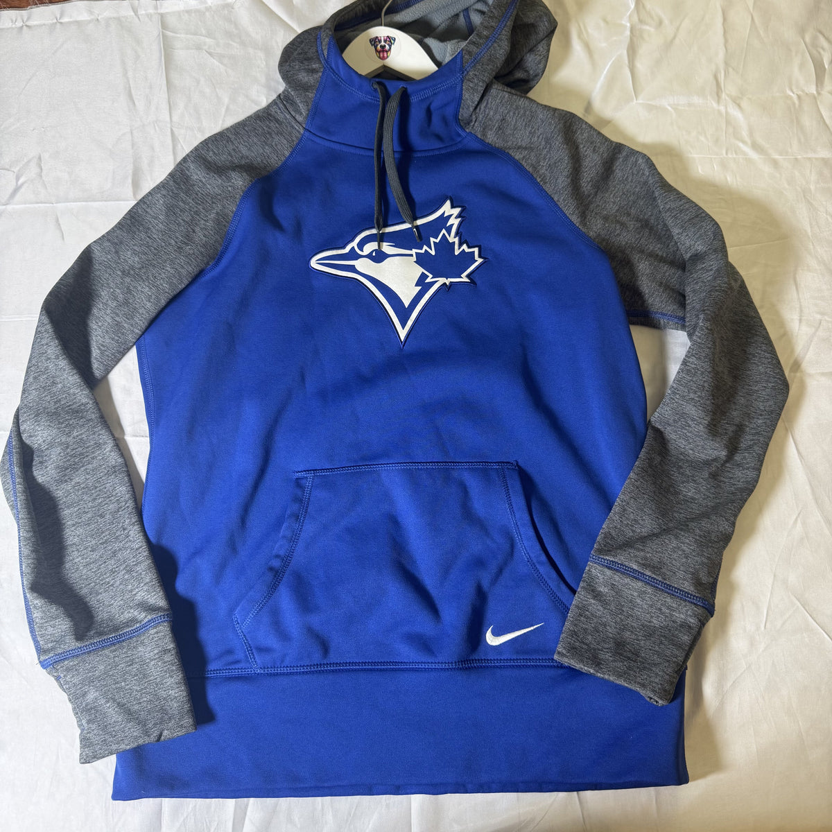 Nike Therma-Fit Toronto Blue Jays MLB Pullover Hoodie Blue Gray Sz L Mock Neck