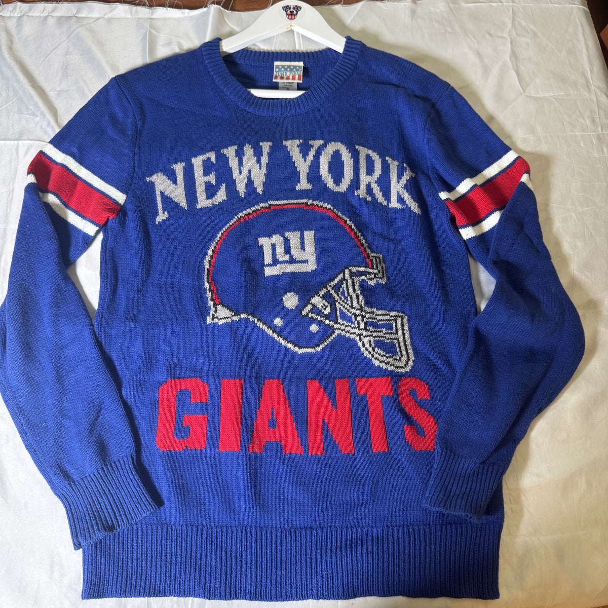 Junk Food NFL New York Giants Knit Vintage Style Sweater Sz S
