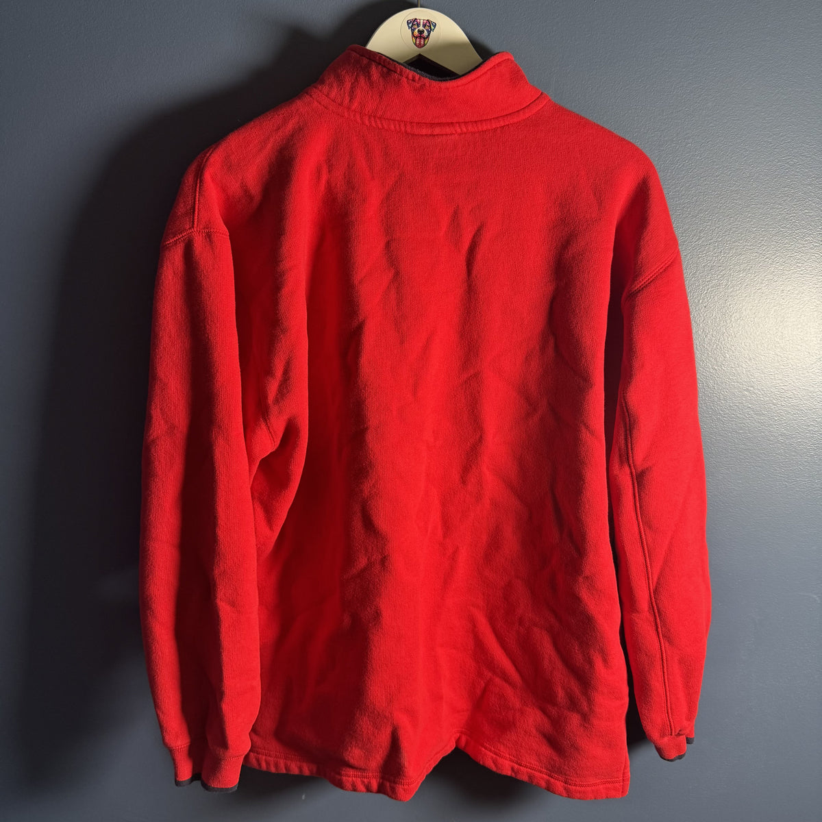 Vintage Y2K Disneyland Winnie the Pooh Quarter Zip Pullover Red Large