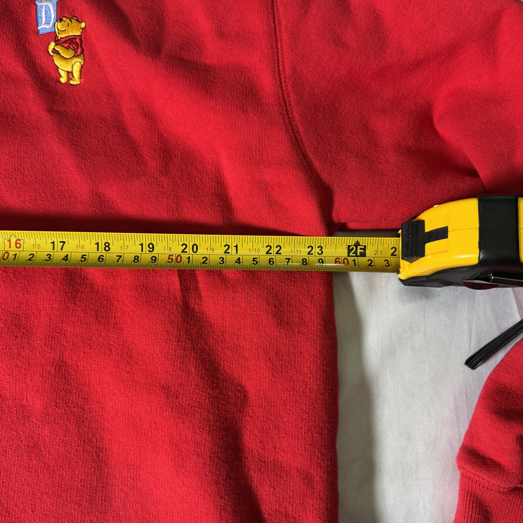 Vintage Y2K Disneyland Winnie the Pooh Quarter Zip Pullover Red Large