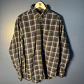 Viyella Men's Flannel Shirt Traditional Fit Navy Plaid XL Wool Blend
