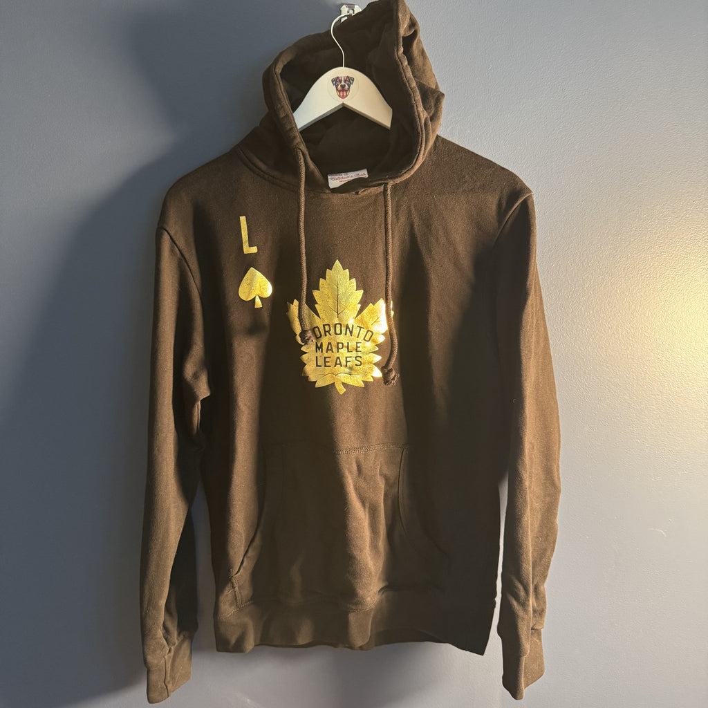 Mitchell & Ness Full Deck Toronto Maple Leafs Hoodie Size M Black Gold NHL