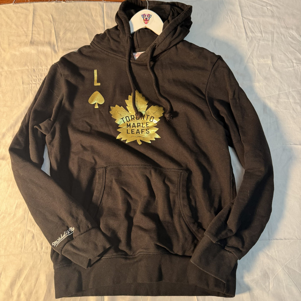 Mitchell & Ness Full Deck Toronto Maple Leafs Hoodie Size M Black Gold NHL
