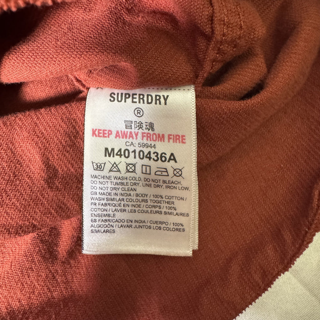 Superdry Machined Goods Corduroy Workwear Shirt Men’s Medium Rust Orange