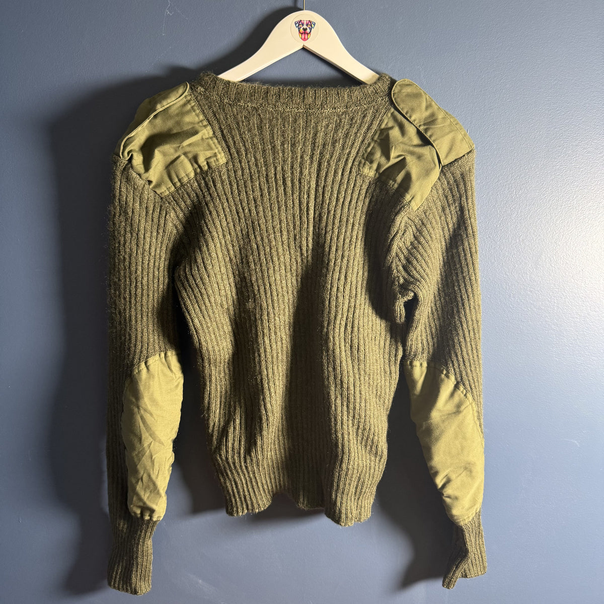 Vintage Carhartt Commando Sweater Made in England 100% Virgin Wool 44 Aprx S