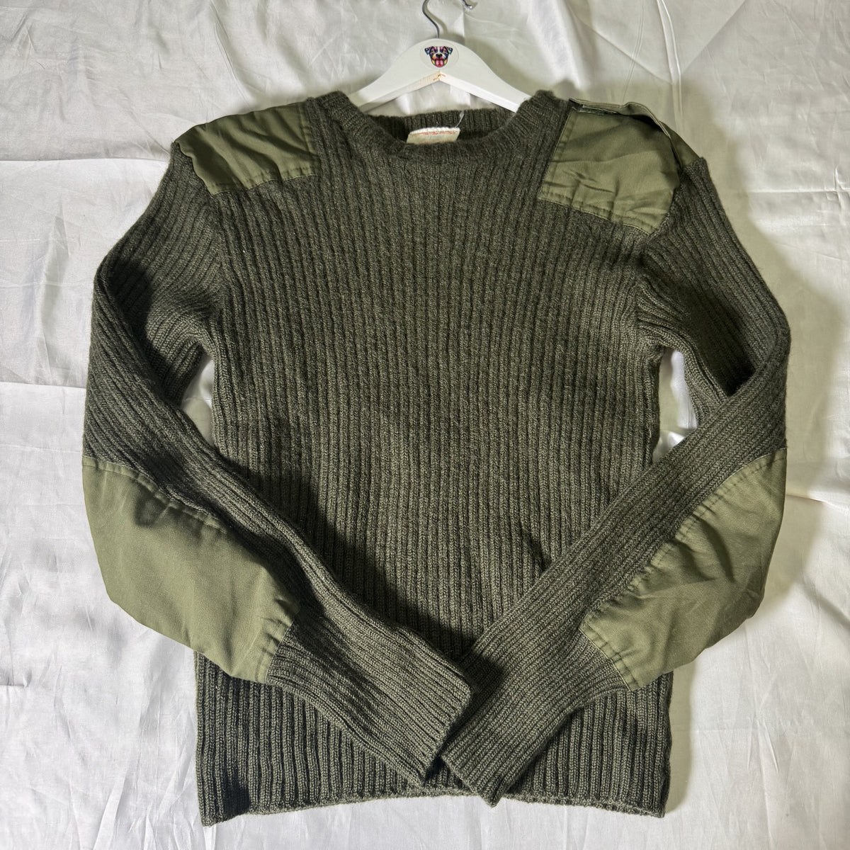Vintage Carhartt Commando Sweater Made in England 100% Virgin Wool 44 Aprx S