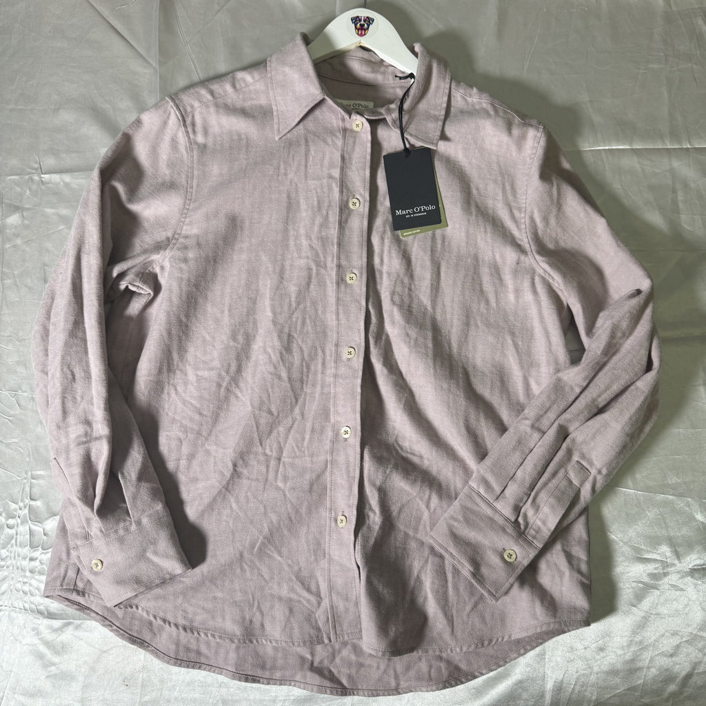 Marc O’Polo Women’s Organic Cotton Herringbone Shirt Size 36 Lilac Europe NWT