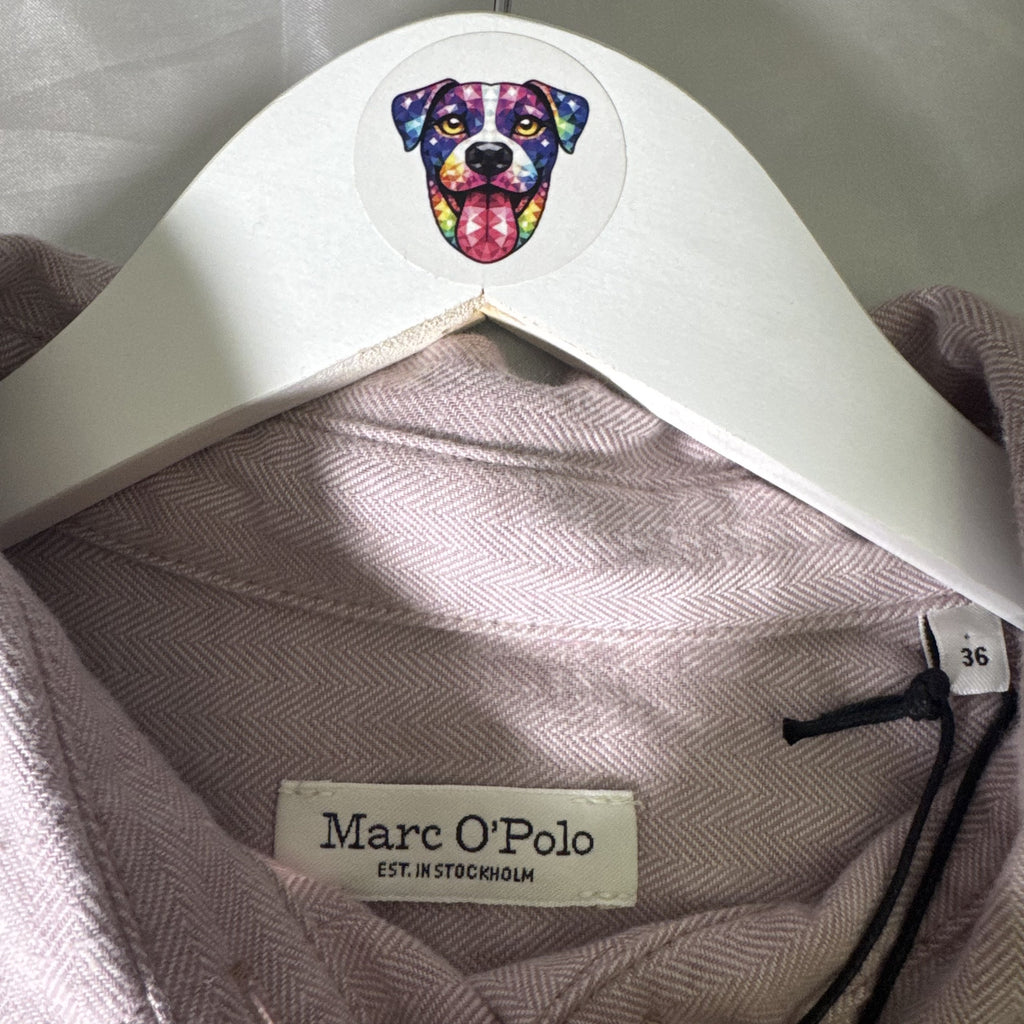 Marc O’Polo Women’s Organic Cotton Herringbone Shirt Size 36 Lilac Europe NWT