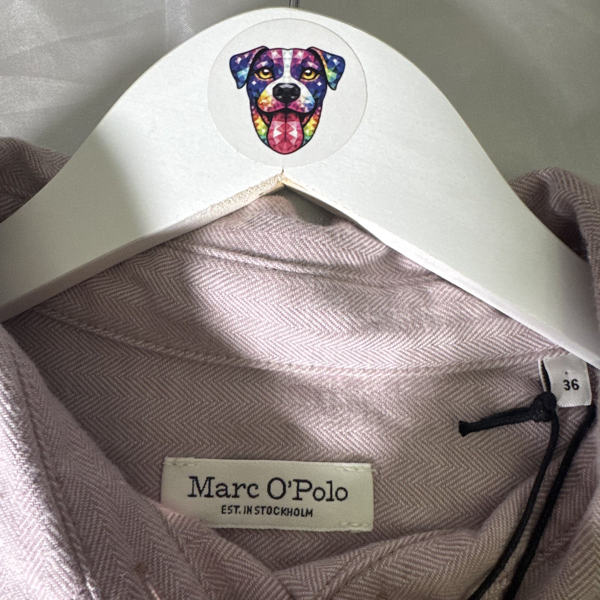 Marc O’Polo Women’s Organic Cotton Herringbone Shirt Size 36 Lilac Europe NWT