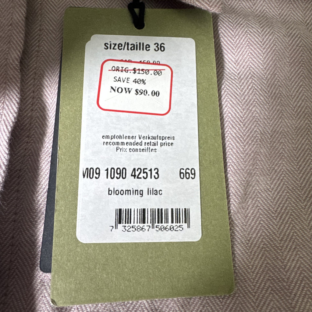 Marc O’Polo Women’s Organic Cotton Herringbone Shirt Size 36 Lilac Europe NWT