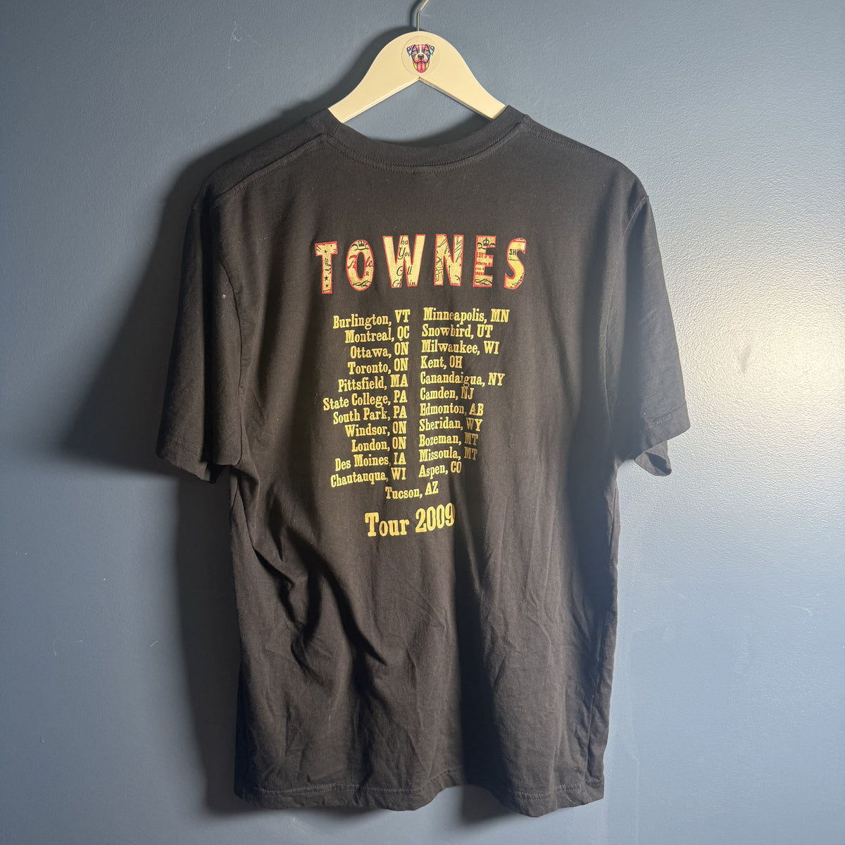Steve Earle Townes Tour 2009 Concert T-Shirt Black Unisex Large Double Sided