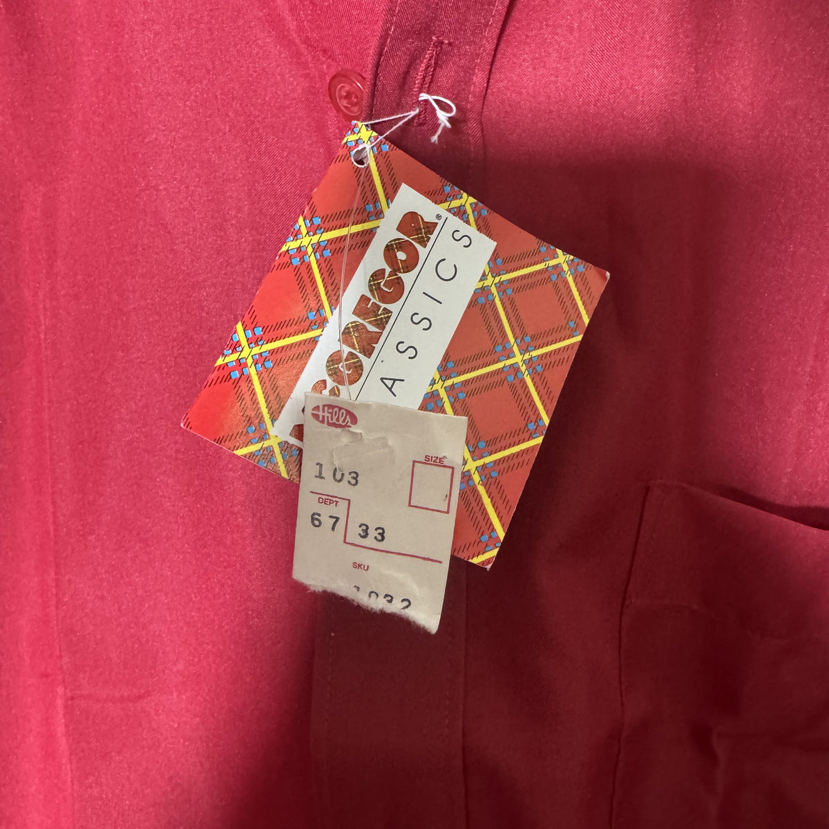 Vintage 80s McGregor Classics Red Dress Shirt 16.5 32/33 NWT Deadstock Korea