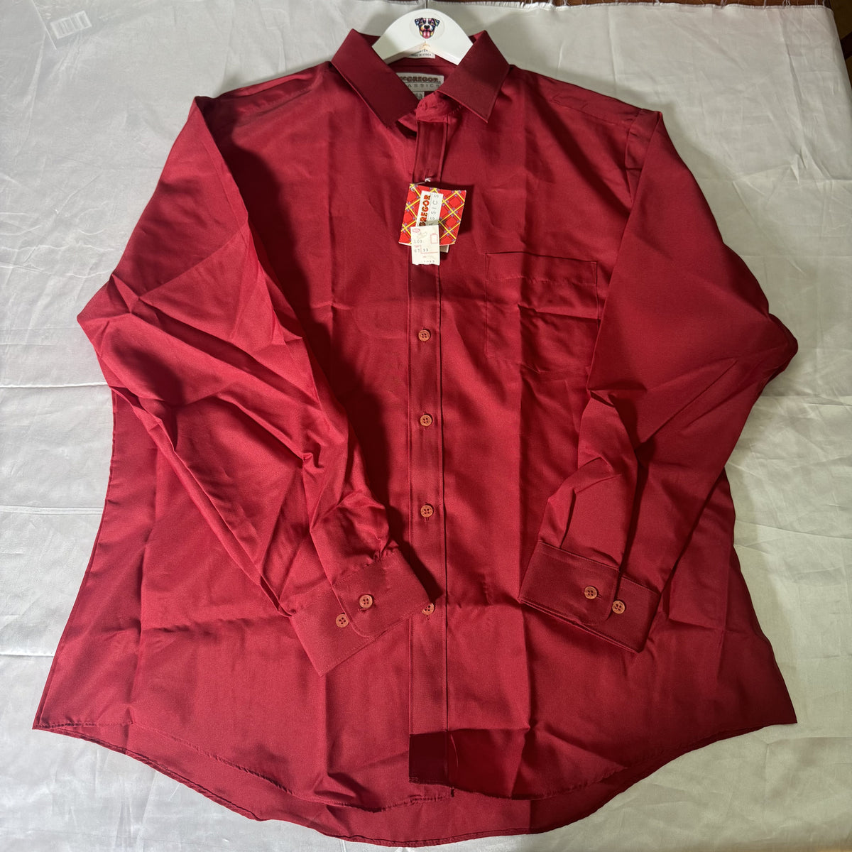 Vintage 80s McGregor Classics Red Dress Shirt 16.5 32/33 NWT Deadstock Korea