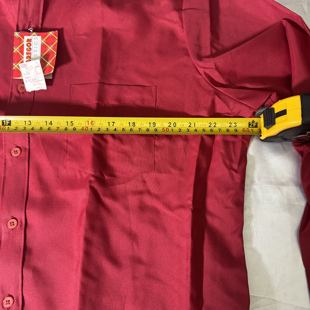 Vintage 80s McGregor Classics Red Dress Shirt 16.5 32/33 NWT Deadstock Korea