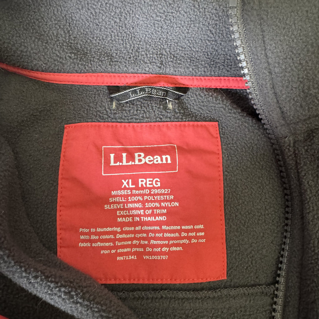 L.L.Bean Women’s XL Fleece Jacket Full Zip Gray Outdoor Hiking Polartec Style