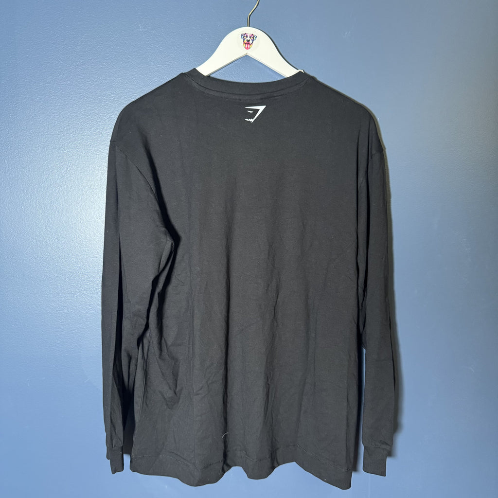 Gymshark It's Giving Gym Black Long Sleeve Shirt Medium NWT
