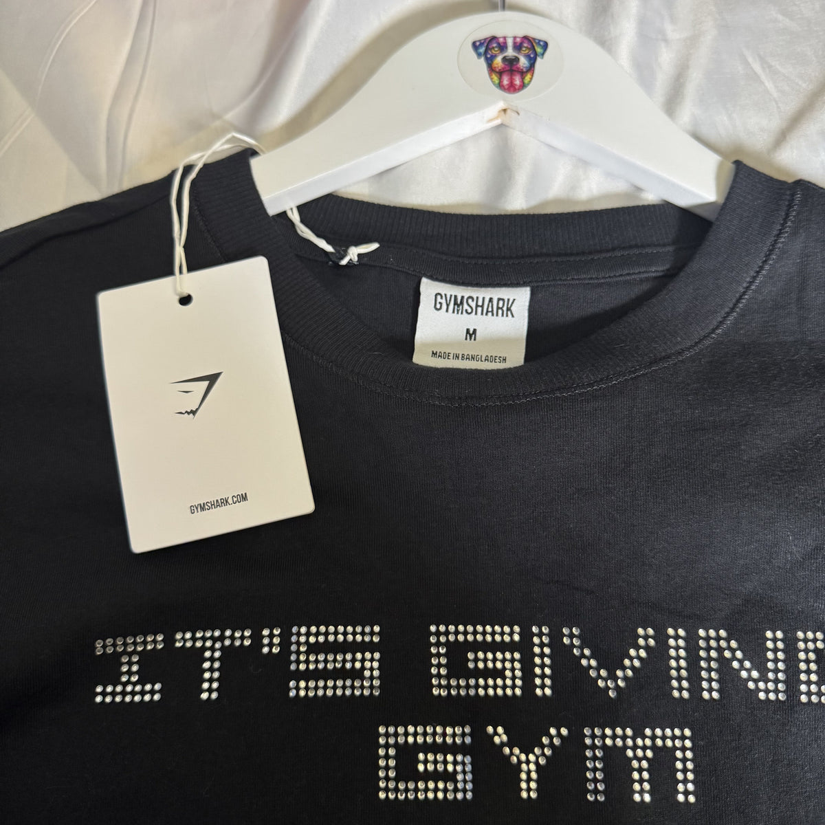 Gymshark It's Giving Gym Black Long Sleeve Shirt Medium NWT