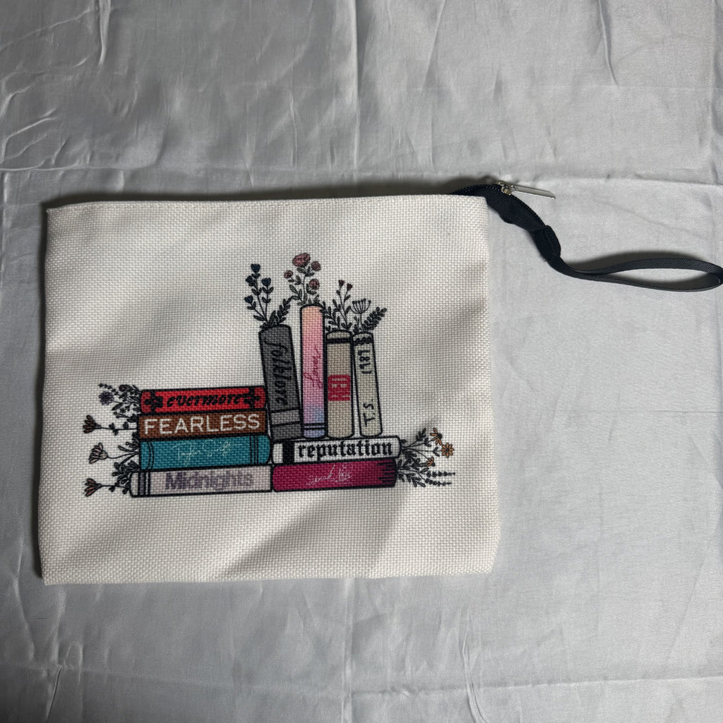 Taylor Swift Eras Inspired Album Canvas Pencil Case Makeup Bag Wristlet 9"x7.5"