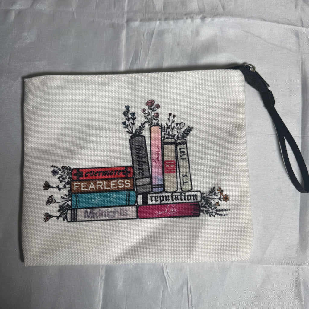 Taylor Swift Eras Inspired Album Canvas Pencil Case Makeup Bag Wristlet 9"x7.5"