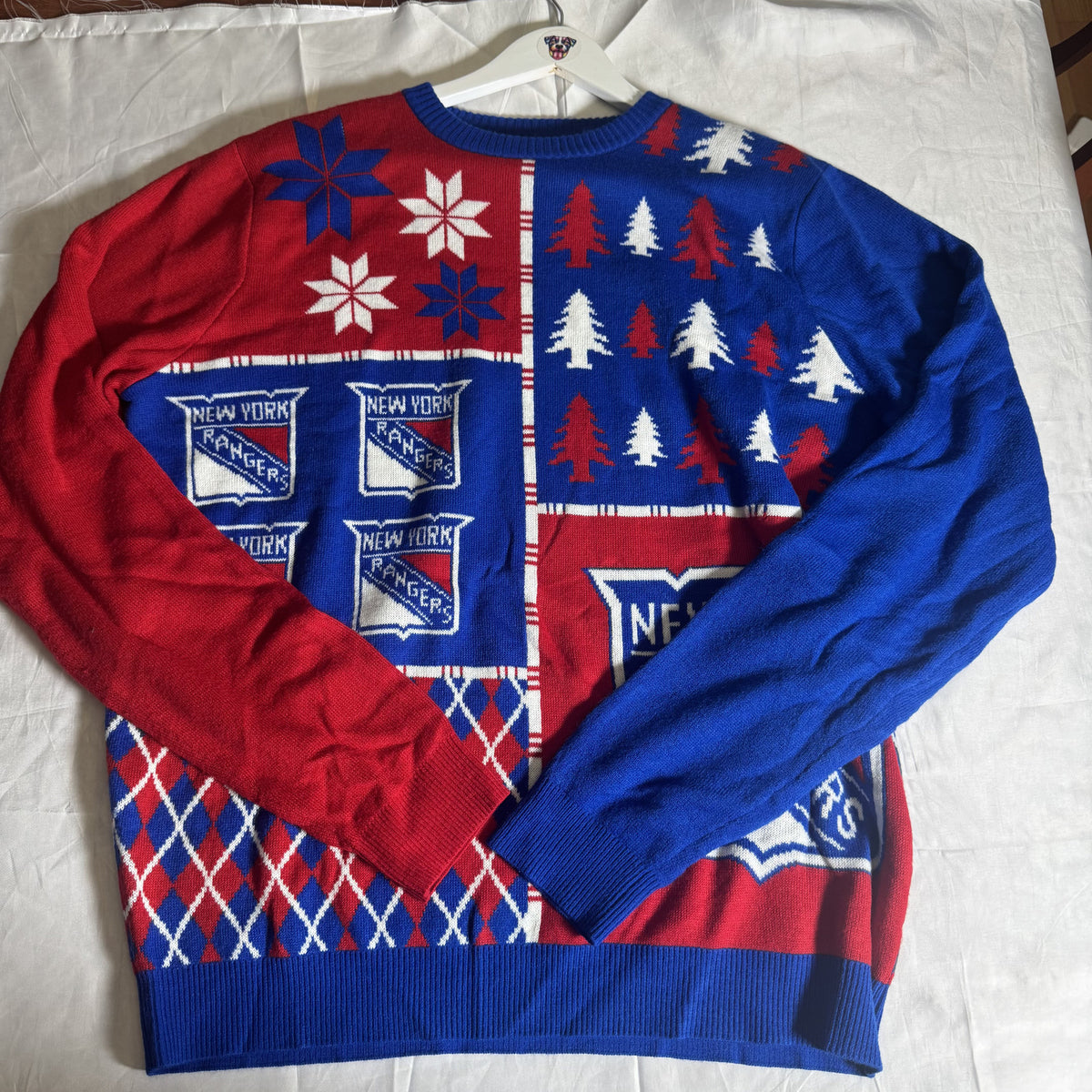 New York Rangers, NHL Christmas Sweater by FOCO fan gear, Mens XL