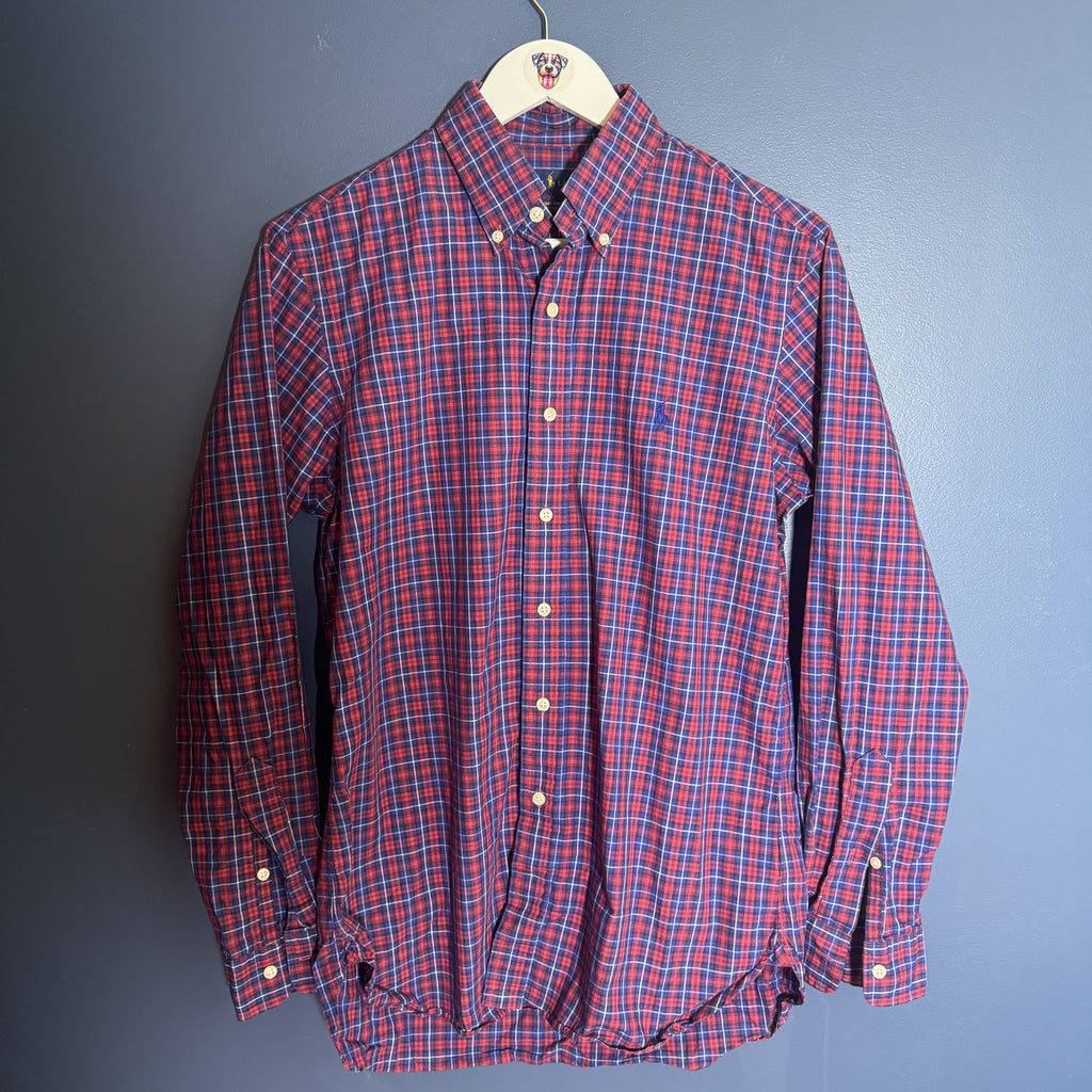Polo Ralph Lauren Men's Plaid Button Down Shirt Red Blue Size Small