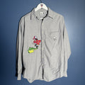 Vintage Disney Store Captain Hook Peter Pan Embroidered Shirt Men's Medium 90s