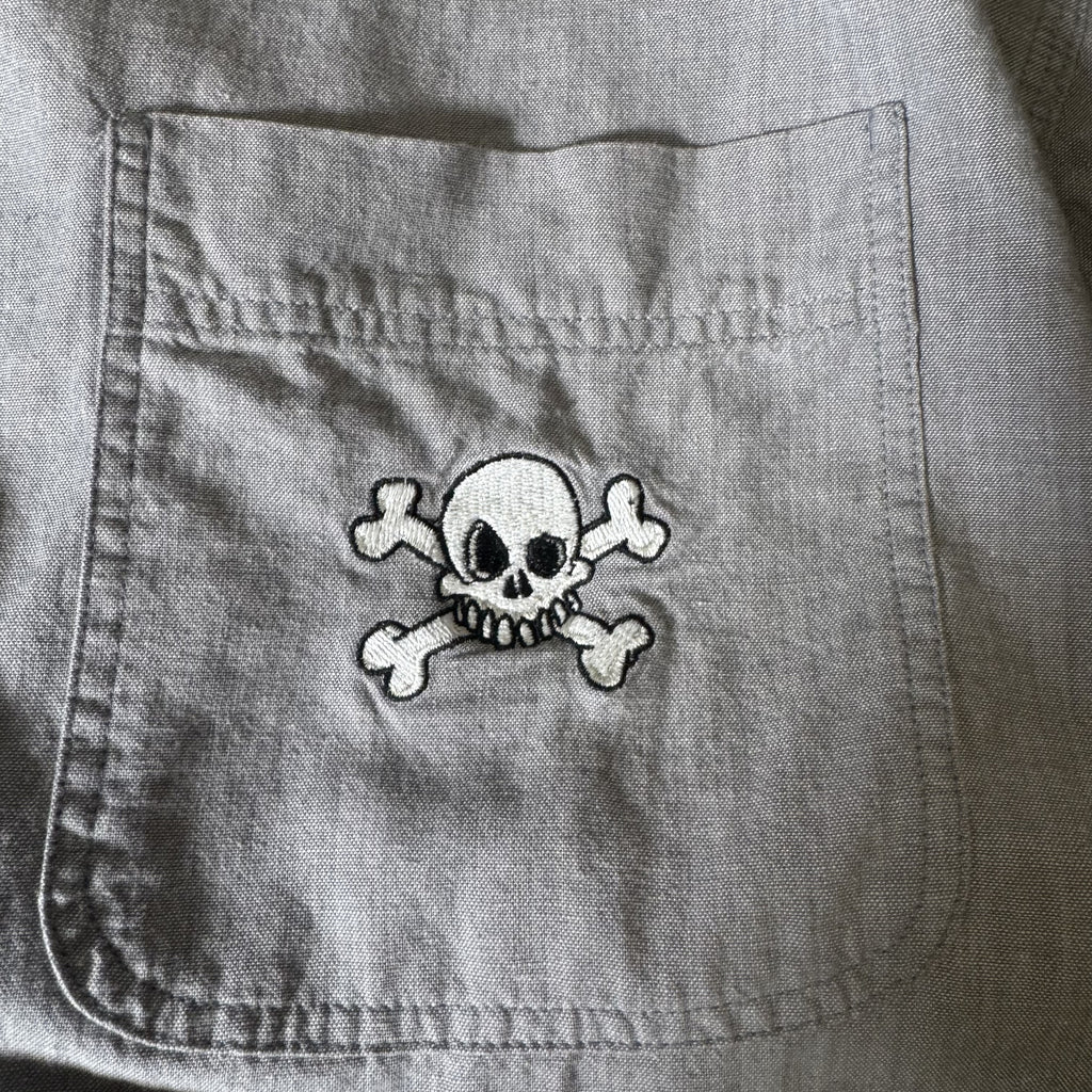 Vintage Disney Store Captain Hook Peter Pan Embroidered Shirt Men's Medium 90s