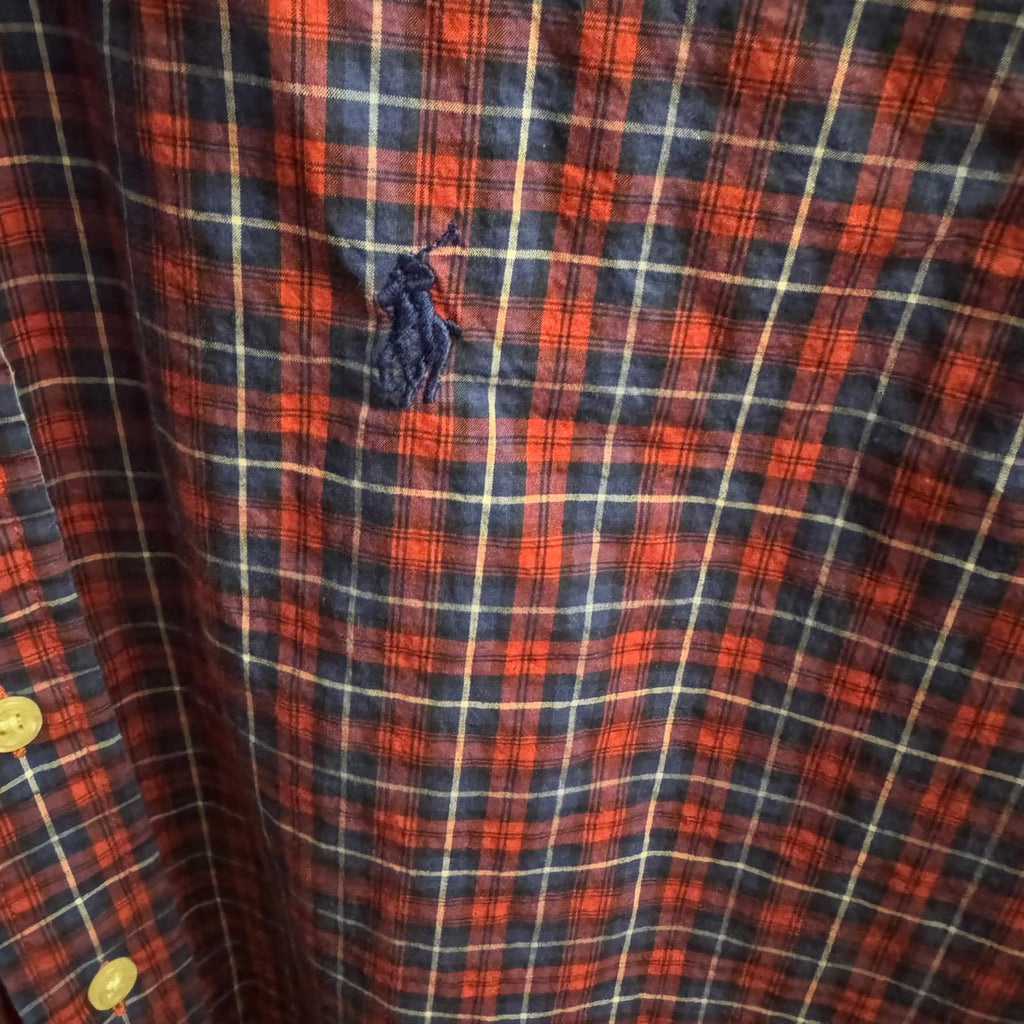Polo Ralph Lauren Men's Plaid Button Down Shirt Red Blue Size Small