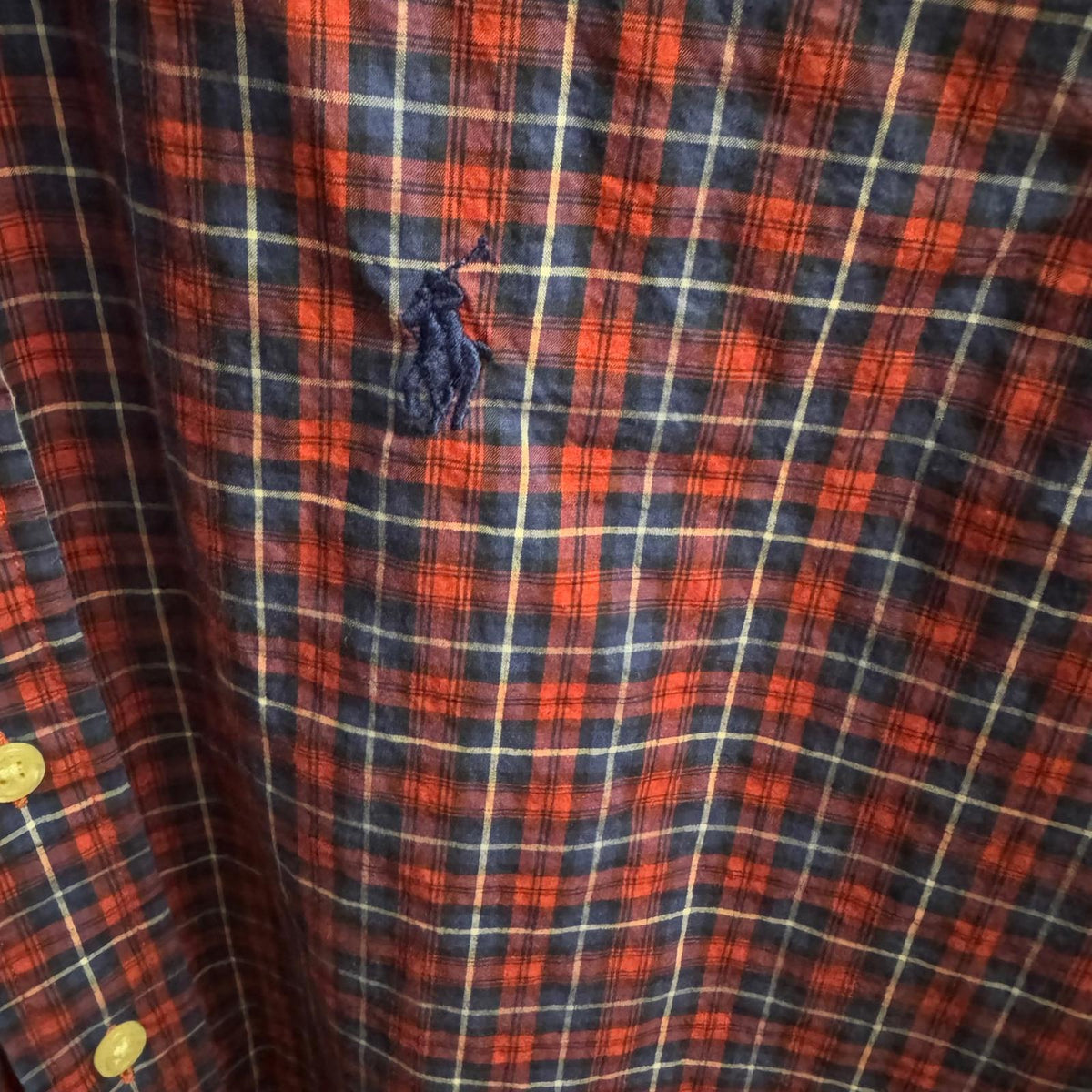 Polo Ralph Lauren Men's Plaid Button Down Shirt Red Blue Size Small