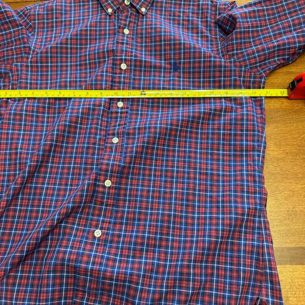 Polo Ralph Lauren Men's Plaid Button Down Shirt Red Blue Size Small