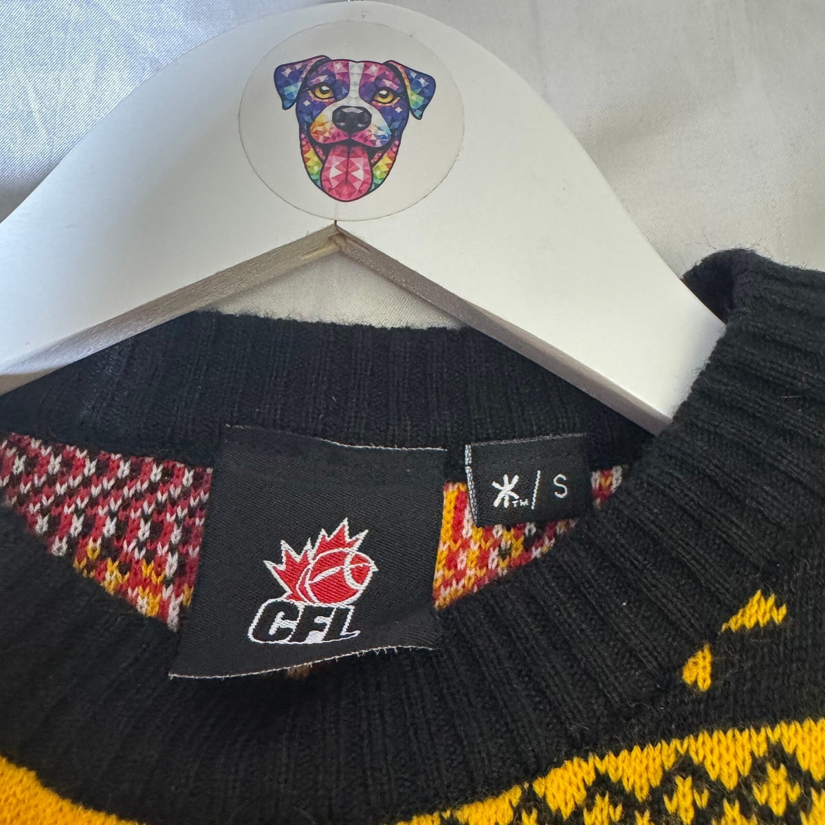 FOCO Hamilton Tiger-Cats Ugly Christmas Sweater CFL Black Gold Knit Size S
