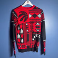 FOCO Toronto Raptors Ugly Christmas Sweater NBA Red Black Knit Size S
