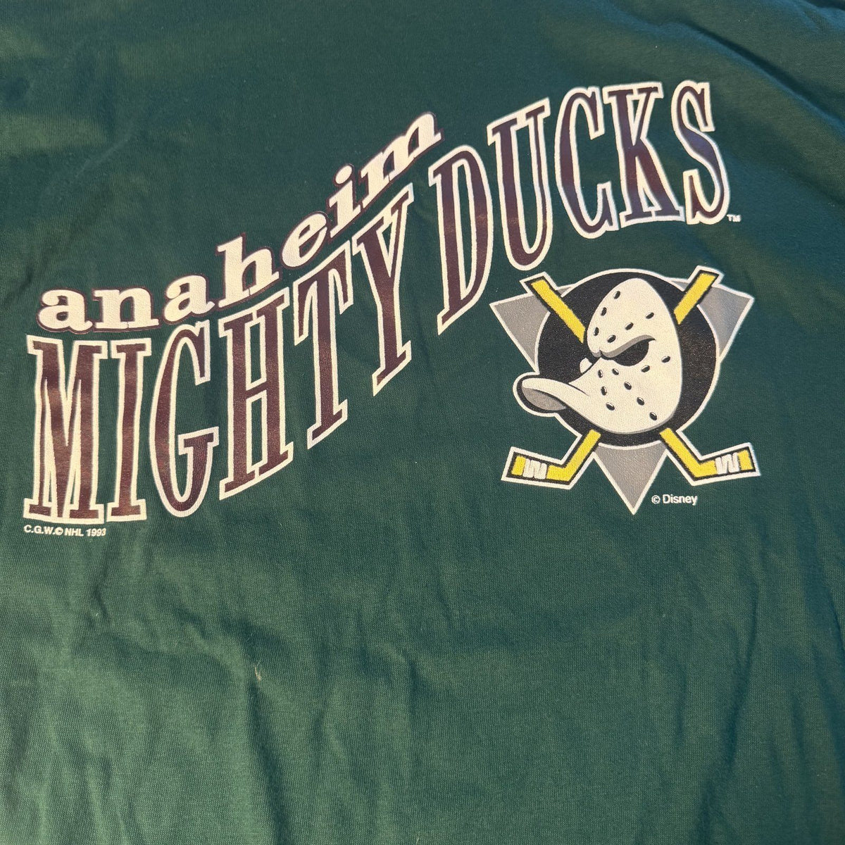 Vintage 1993 Anaheim Mighty Ducks Deadstock T-Shirt NWT Sz XL Made in Canada