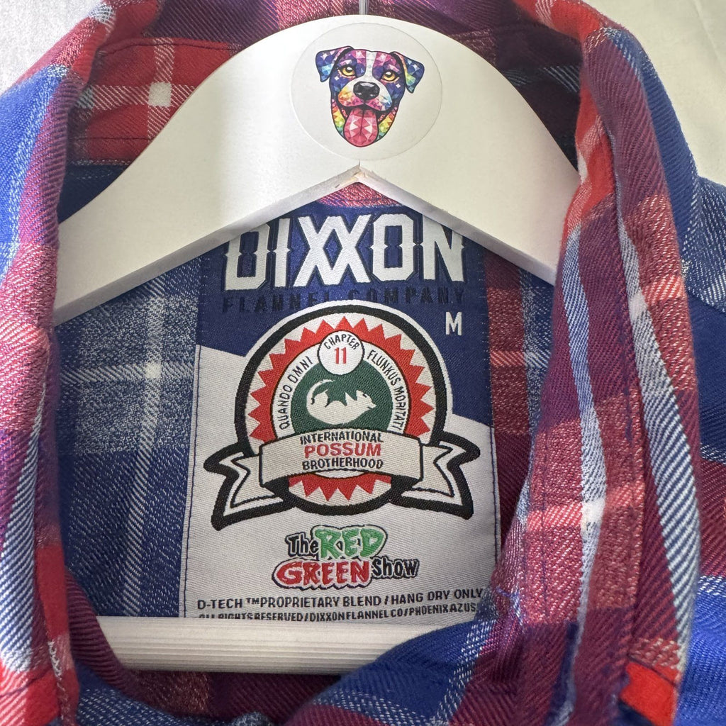 Dixxon Flannel Co Red Green Show Plaid Shirt Blue Red Size M Possum Brotherhood