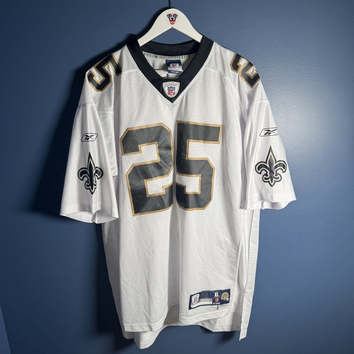 Vintage Reebok New Orleans Saints Reggie Bush 25 Jersey White XL Made in Korea