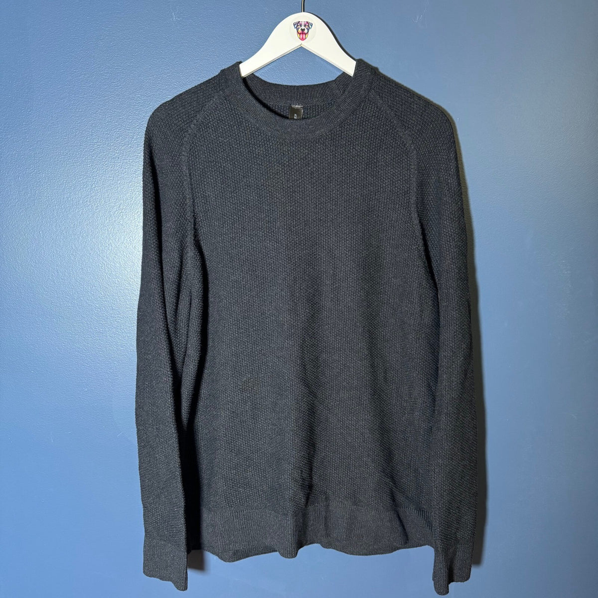 Lululemon Men's Textured Knit Crew Neck Sweater Charcoal Gray Pullover Size XL