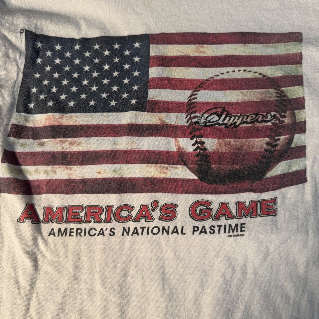 Columbus Clippers, America's Game, Gildan Cotton Graphic T-Shirt White Sz S