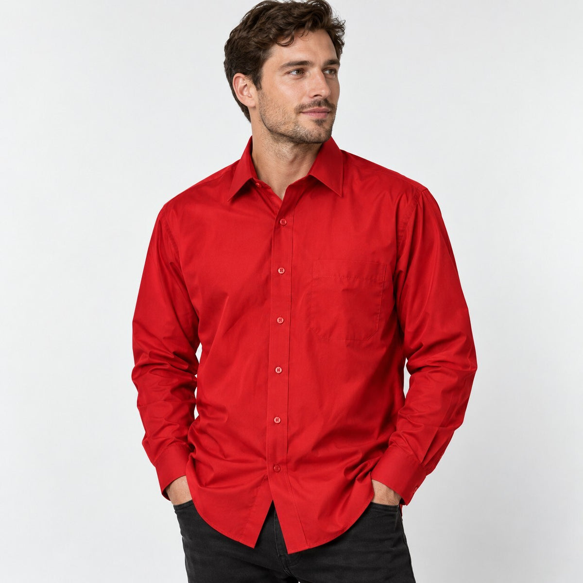 Vintage 80s McGregor Classics Red Dress Shirt 16.5 32/33 NWT Deadstock Korea