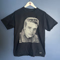 Elvis Presley Dot Art Graphic Tee Black Oleo Art Design Made in Mexico Size M
