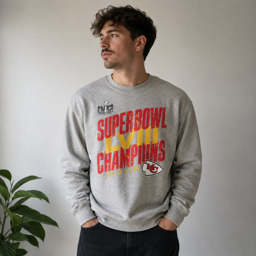 Fanatics Kansas City Chiefs Super Bowl LVIII Champions Crewneck Sweatshirt Sz M