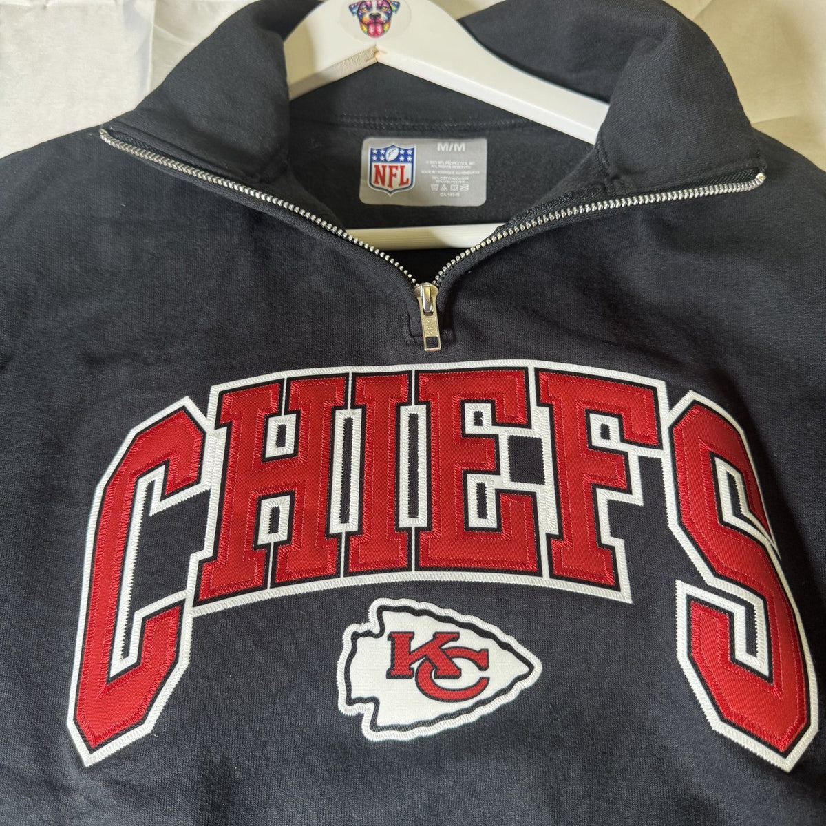 Kansas City Chiefs NFL Quarter Zip Pullover Sweatshirt Sz M NWT