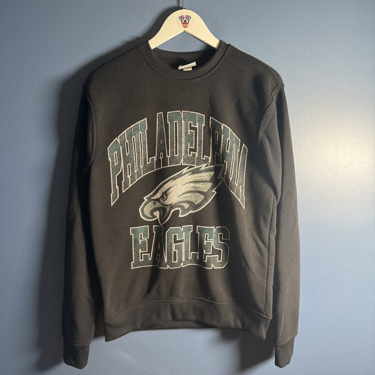 NFL Philadelphia Eagles NFL Pullover Crewneck Sweatshirt Black Size Small Y2K
