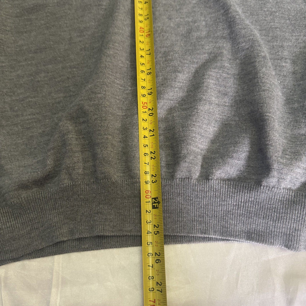 Brooks Brothers Merino Wool V-Neck Sweater Gray Size XL