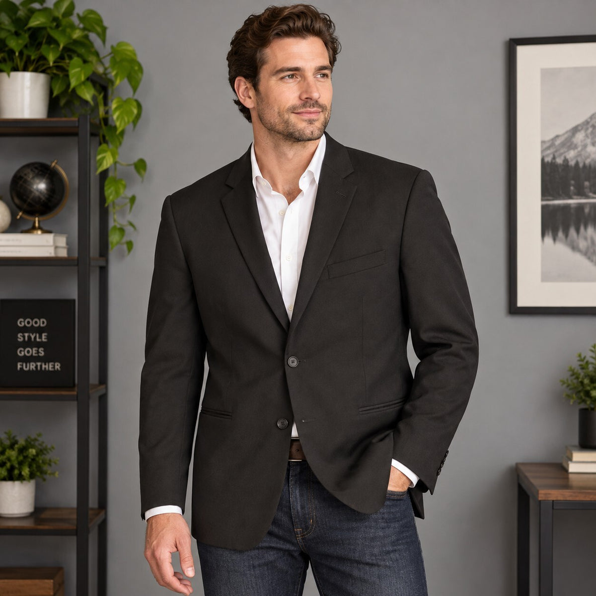 Jack Victor Prossimo Men’s Black Wool Blazer Sport Coat 42S Made in Canada