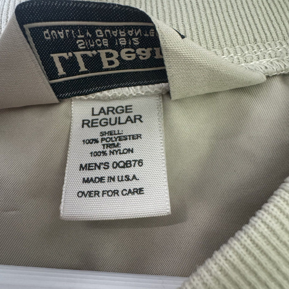Vintage L.L.Bean Men's Wind Pullover V-Neck Shirt Tan Size Large Made in USA