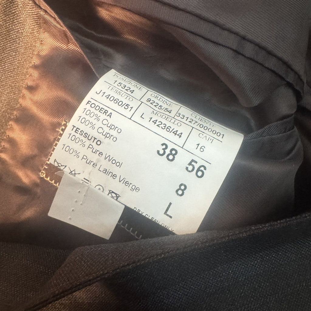 Canali Brown Pinstripe 100% Wool Sport Coat Blazer EU 56 Made in Italy