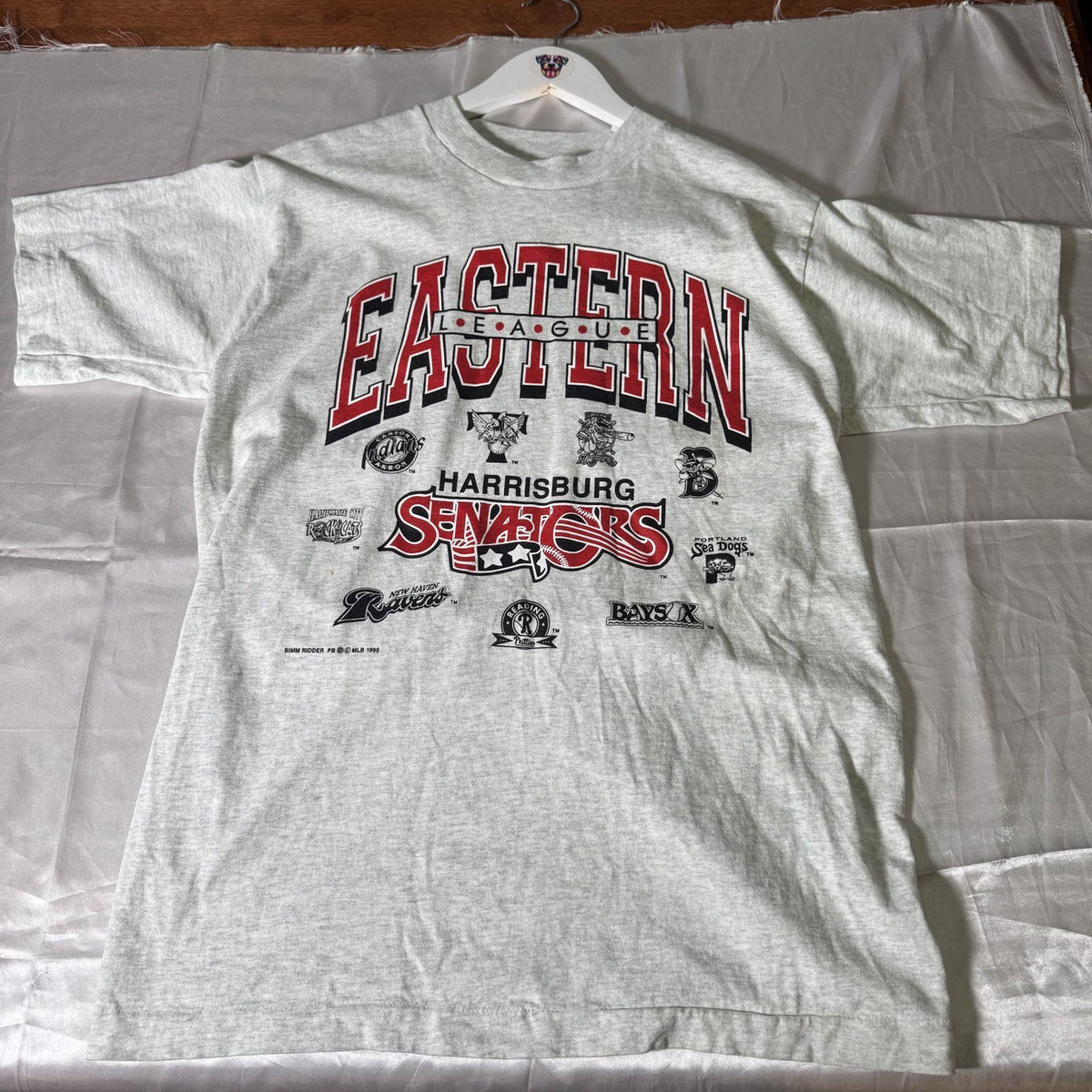 Vintage 1995 Eastern League Harrisburg Senators Baseball Tee Medium Made in USA