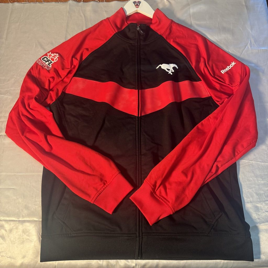 Reebok CFL Calgary Stampeders Authentic Sideline Track Jacket Sz L